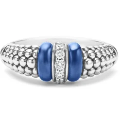 Diamonds<LAGOS Ceramic And Diamond Caviar Ring