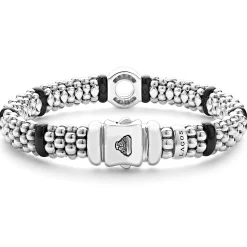 Silver<LAGOS Ceramic And Diamond Circle Bracelet | 9Mm