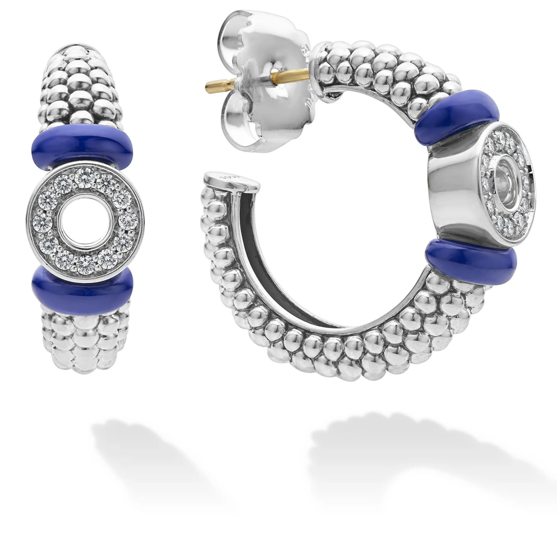 Diamonds<LAGOS Ceramic And Diamond Circle Hoop Earrings