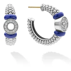 Diamonds<LAGOS Ceramic And Diamond Circle Hoop Earrings