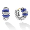 Diamonds<LAGOS Ceramic And Diamond Huggie Earrings