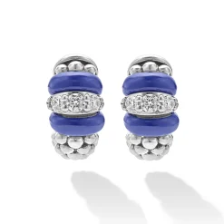 Diamonds<LAGOS Ceramic And Diamond Huggie Earrings