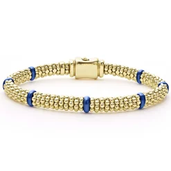 Gold<LAGOS Ceramic And 18K Gold Caviar Bracelet | 6Mm