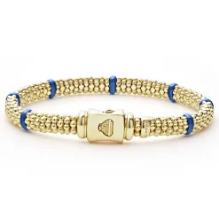 Gold<LAGOS Ceramic And 18K Gold Caviar Bracelet | 6Mm