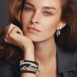 Diamonds<LAGOS Ceramic Beaded Diamond Hoop Earrings