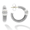 Diamonds<LAGOS Ceramic Caviar Diamond Hoop Earrings