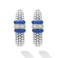 Hoop Earrings<LAGOS Ceramic Caviar Diamond Hoop Earrings