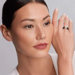 Silver<LAGOS Ceramic Diamond Stacking Ring