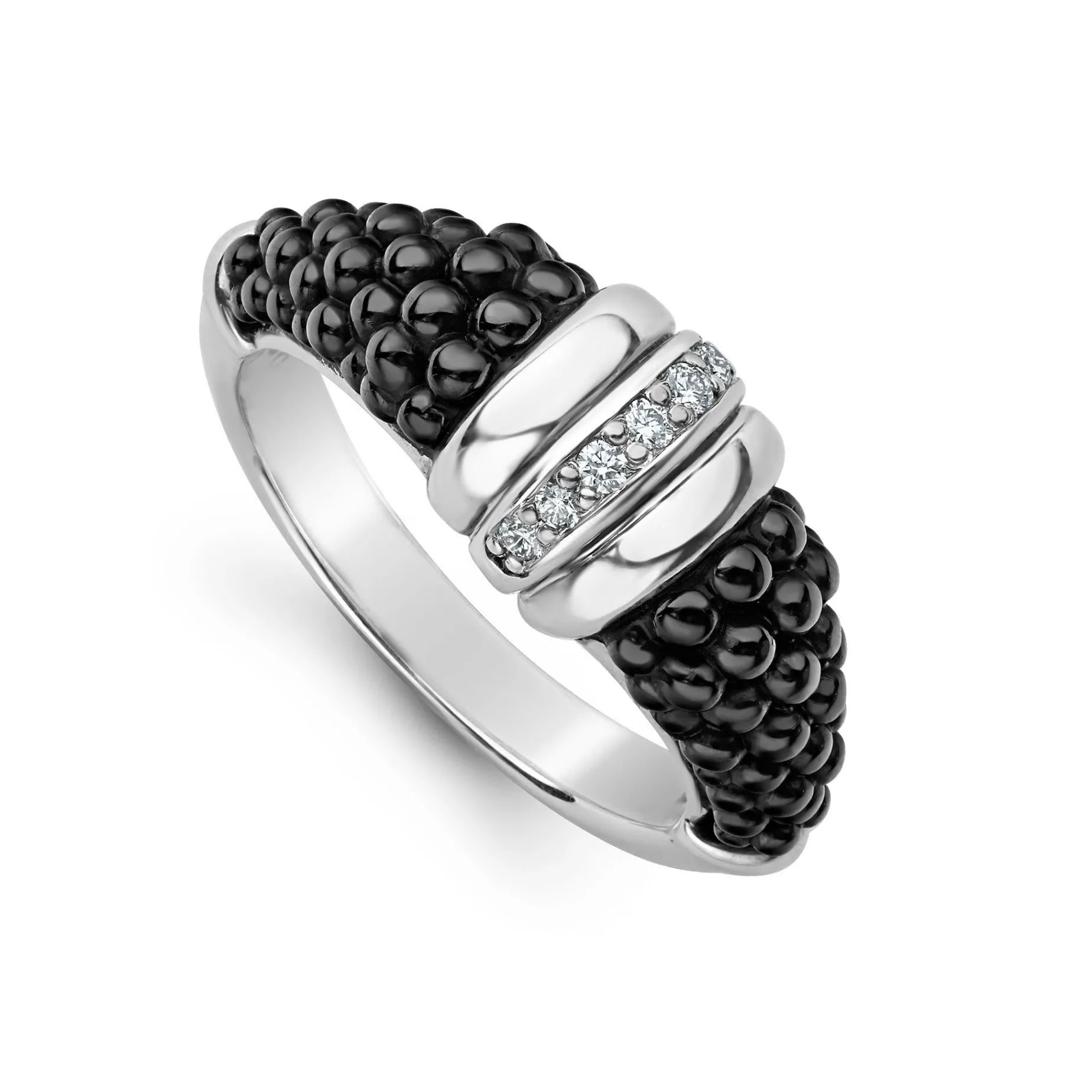 Caviar Rings<LAGOS Ceramic Diamond Stacking Ring
