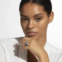 Silver<LAGOS Ceramic Diamond Stacking Ring