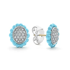 Diamonds<LAGOS Ceramic Oval Diamond Stud Earrings