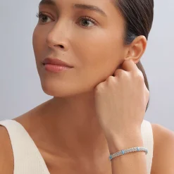 Silver<LAGOS Ceramic Station Caviar Bracelet | 6Mm