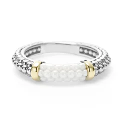 Caviar Rings<LAGOS Ceramic Two-Tone Caviar Stacking Ring