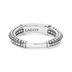 Stacking Rings<LAGOS Ceramic Two-Tone Caviar Stacking Ring