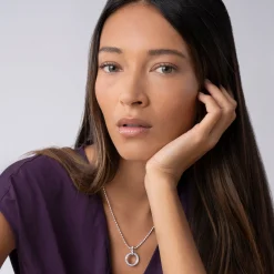 Pendant Necklaces<LAGOS Circle Diamond Pendant Necklace