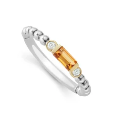 Diamonds<LAGOS Citrine Stacking Ring With Diamonds