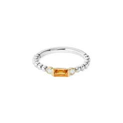 Diamonds<LAGOS Citrine Stacking Ring With Diamonds