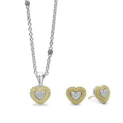 Gold<LAGOS Diamond Heart Gift Set
