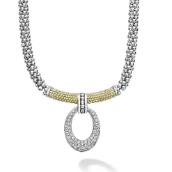 Diamonds<LAGOS Diamond Oval Caviar Necklace