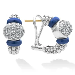 Diamonds<LAGOS Diamond Oval Ceramic Hoop Earrings