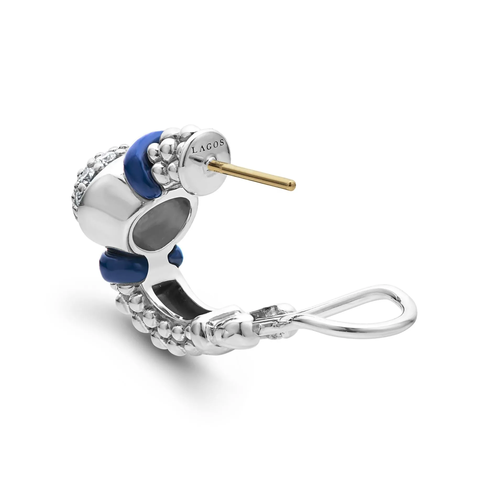 Diamonds<LAGOS Diamond Oval Ceramic Hoop Earrings