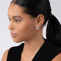 Drop Earrings<LAGOS Double Circle Diamond Caviar Earrings