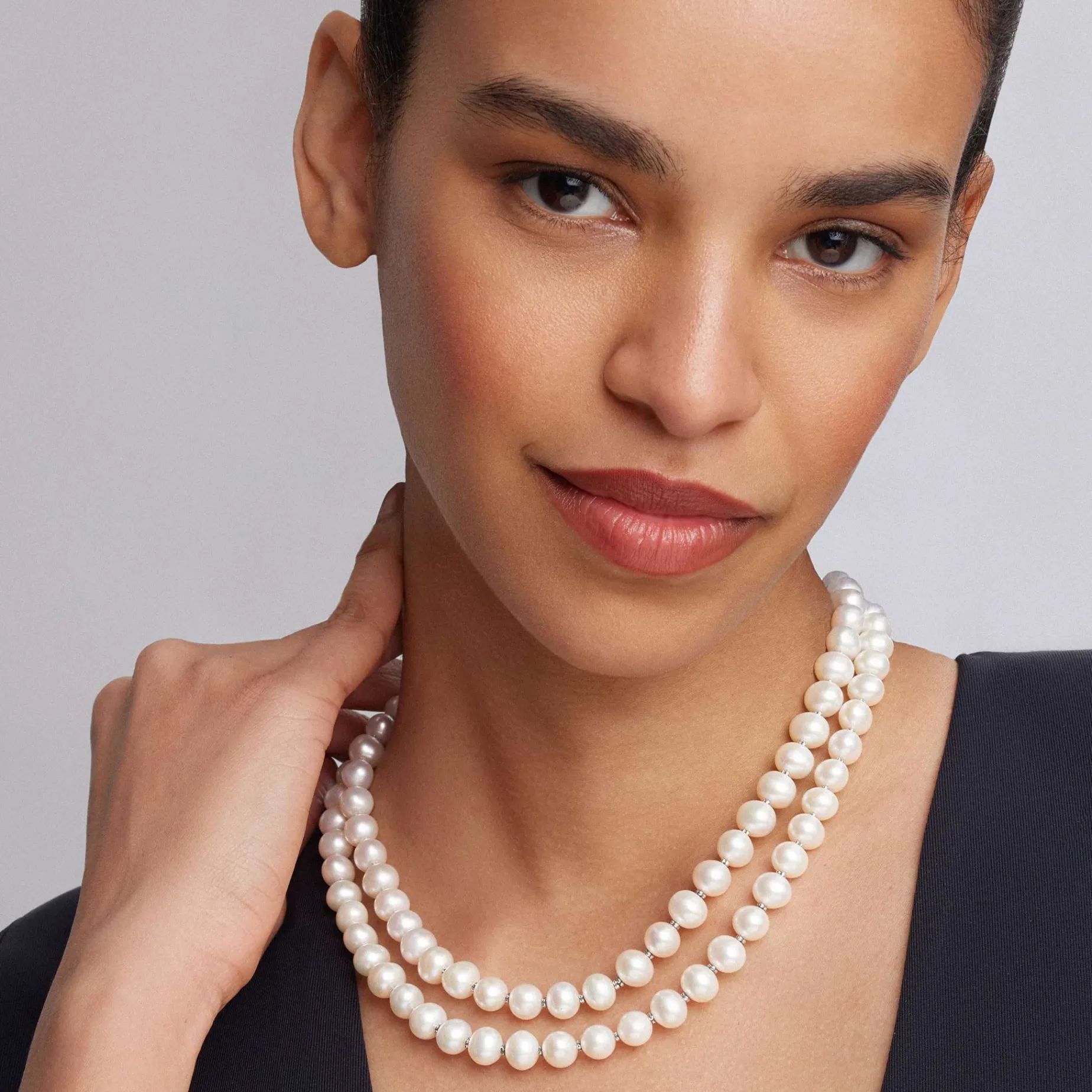Caviar Necklaces<LAGOS Double Strand Pearl Necklace