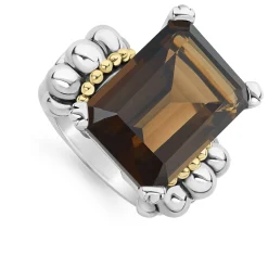 Gemstones<LAGOS Extra Large Emerald-Cut Smokey Quartz Ring