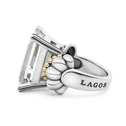 Caviar Rings<LAGOS Extra Large Emerald-Cut White Topaz Ring