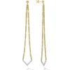 Gold<LAGOS Extra Long Superfine Diamond Drop Earrings