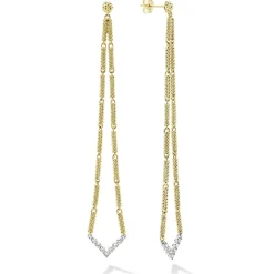 Gold<LAGOS Extra Long Superfine Diamond Drop Earrings