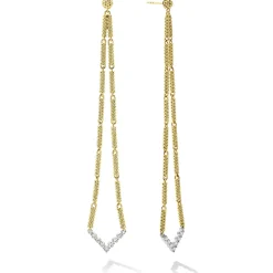 Gold<LAGOS Extra Long Superfine Diamond Drop Earrings