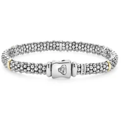 Caviar Bracelets<LAGOS Five Gold Station Caviar Bracelet | 6Mm