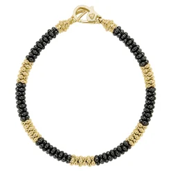 Gold<LAGOS Five Large 18K Gold Station Ceramic Beaded Bracelet | 5Mm