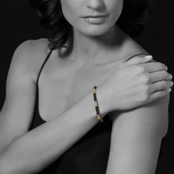 Gold<LAGOS Five Large 18K Gold Station Ceramic Beaded Bracelet | 5Mm