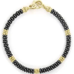 Gold<LAGOS Five Small 18K Gold Station Ceramic Beaded Bracelet | 5Mm