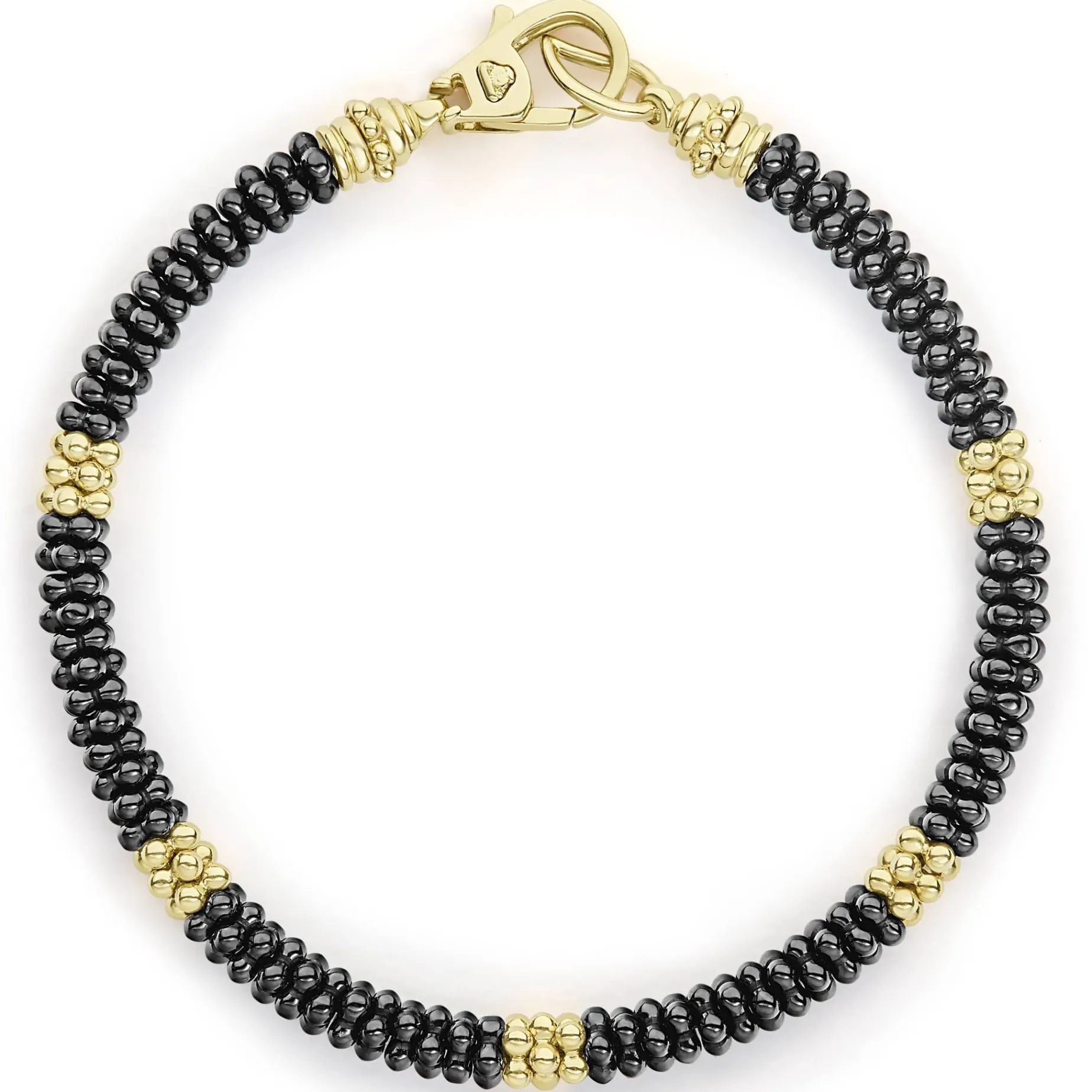 Gold<LAGOS Five Small 18K Gold Station Ceramic Beaded Bracelet | 5Mm