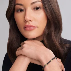 Gold<LAGOS Five Small 18K Gold Station Ceramic Beaded Bracelet | 5Mm