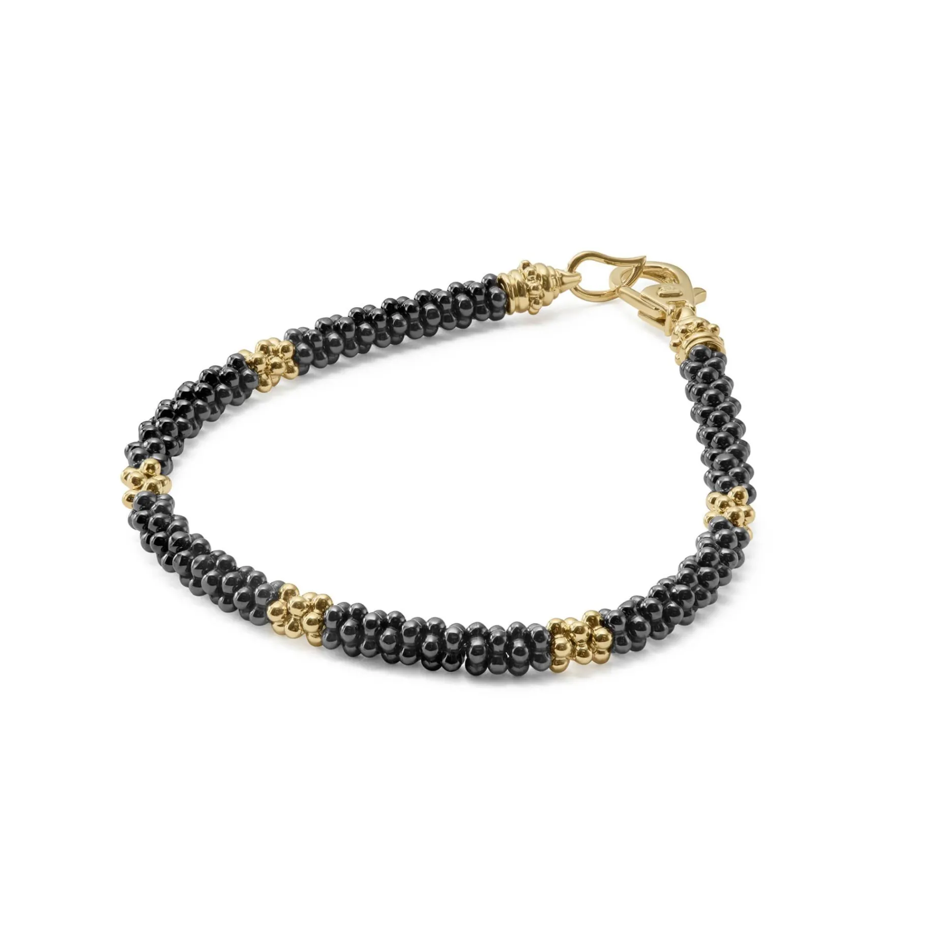 Gold<LAGOS Five Small 18K Gold Station Ceramic Beaded Bracelet | 5Mm