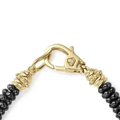 Gold<LAGOS Five Small 18K Gold Station Ceramic Beaded Bracelet | 5Mm