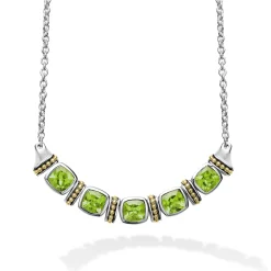 Gemstones<LAGOS Five Station Peridot Necklace