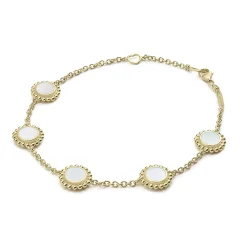 Gold<LAGOS Five Station Round Mother Of Pearl Bracelet