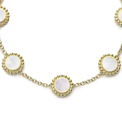 Gold<LAGOS Five Station Round Mother Of Pearl Bracelet