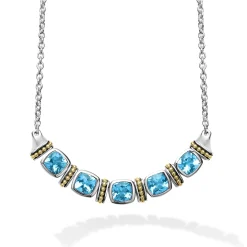 Gemstones<LAGOS Five Station Swiss Blue Topaz Necklace