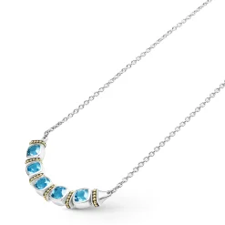 Chains<LAGOS Five Station Swiss Blue Topaz Necklace