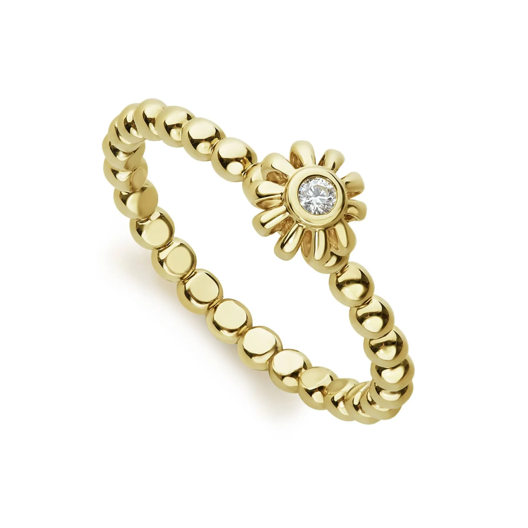 Gold<LAGOS Fluted Flower Diamond Ring