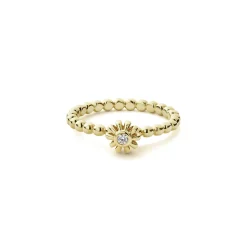 Gold<LAGOS Fluted Flower Diamond Ring