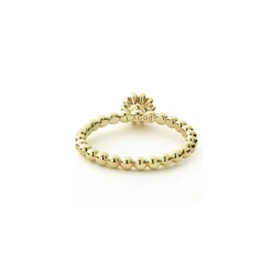 Gold<LAGOS Fluted Flower Diamond Ring