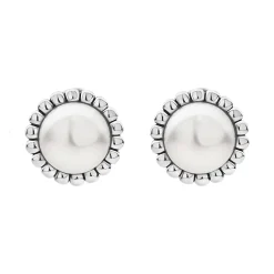 Caviar Earrings<LAGOS Fluted Pearl Stud Earrings
