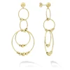 Gold<LAGOS Four Circle Bead Drop Earrings